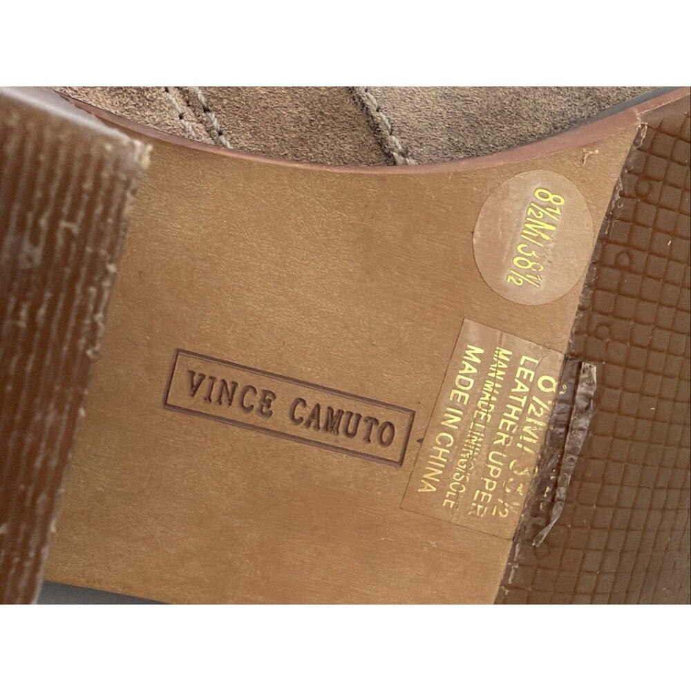 Vince Camuto Maves Suede Bootie Women's Sz 8.5 M Tan Brown Z5340 Western EUC - Picture 8 of 8